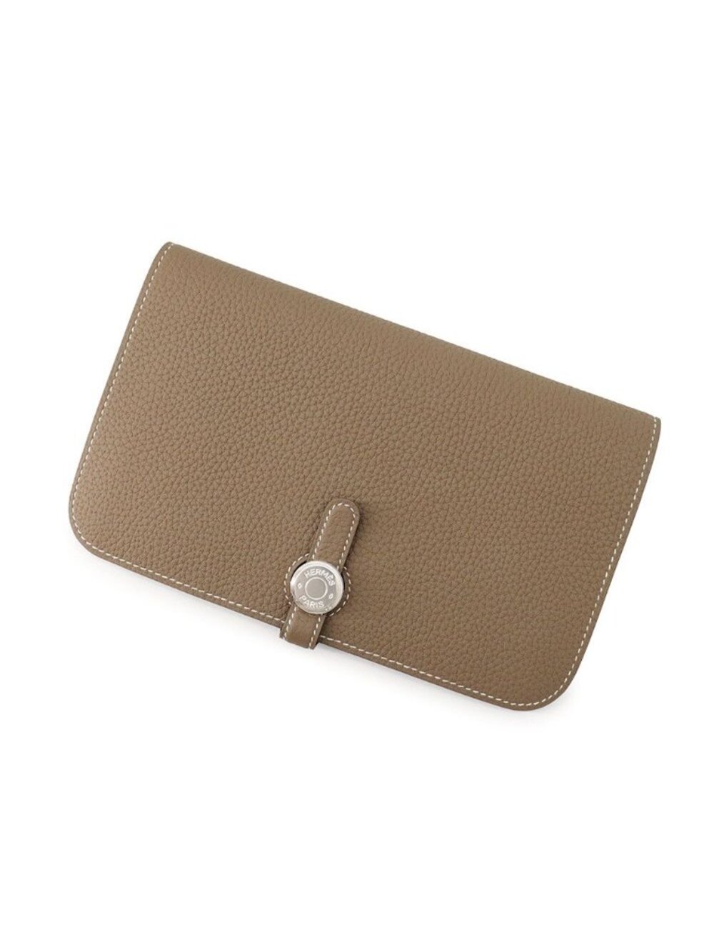 Hermes Wallet Dogon GM Duo Etoupe Silver Togo